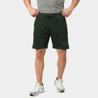 Men's Green Regular Fit Drawstring Bermuda Shorts, Dark Green, small