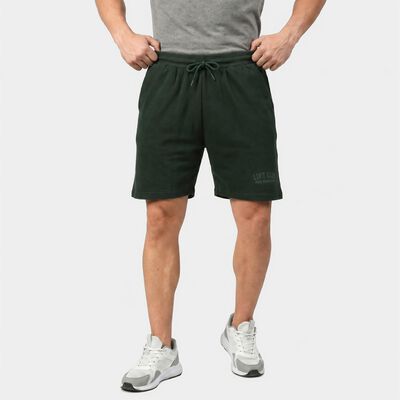 Men's Green Regular Fit Drawstring Bermuda Shorts