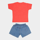 Infants Round Neck Baba Suit, Red, small image number null