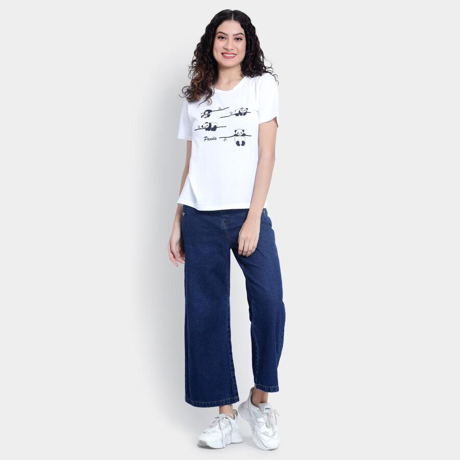 Round Neck T-Shirt, White, large image number null