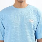 Men's Light Blue Crew Neck Athleisure T-Shirt, Light Blue, small