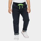 Boys' Light Grey Regular Fit Elastic Waist Jeans, हल्का ग्रे, small