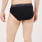 Men's Black Regular Fit Solid Briefs, Black, small