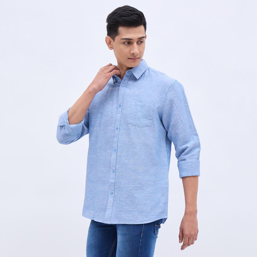 Men's Regular Collar Casual Shirt , हल्का नीला, large image number null