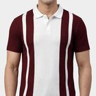Men's Wine Polo Neck Classic T-Shirt, वाइन, small