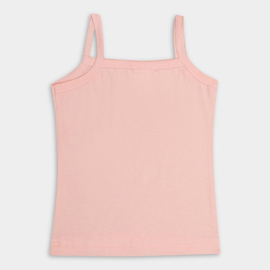 Girls' 100% Cotton Vest, पीच, large image number null