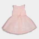 Girls' Soft Pink Sleeveless Embellished Flared Frock, Light Pink, small image number null