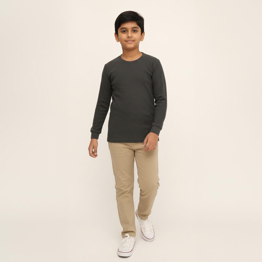 Boys Charcoal Grey Thermal Upper, चारकोल, large image number null