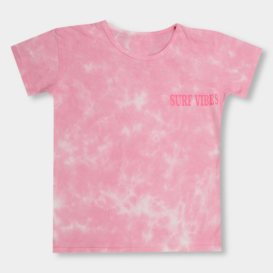 Girls' 100% Cotton T-Shirt , गुलाबी, large