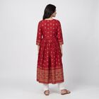 Women's Fuchsia Scoop Neck Embroidered Anarkali Kurta, Fuchsia, small