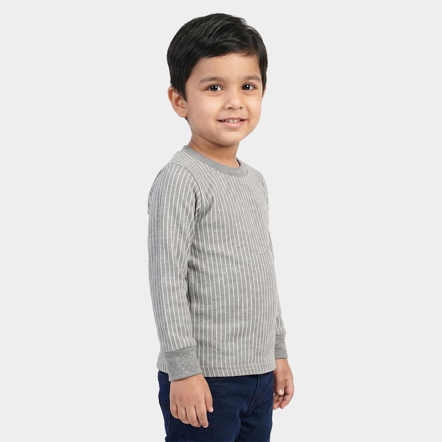 Boys Grey Long Sleeve Thermal, Melange Light Grey, large