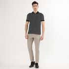 Men's Jet Black Polo Collar Casual T-Shirt, काला, small