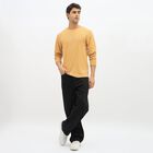Men's Muted Mustard Round Neck Casual T-Shirt, Mustard, small image number null