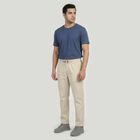 Men's Silver Slim Fit Casual Trousers, सिल्वर, small