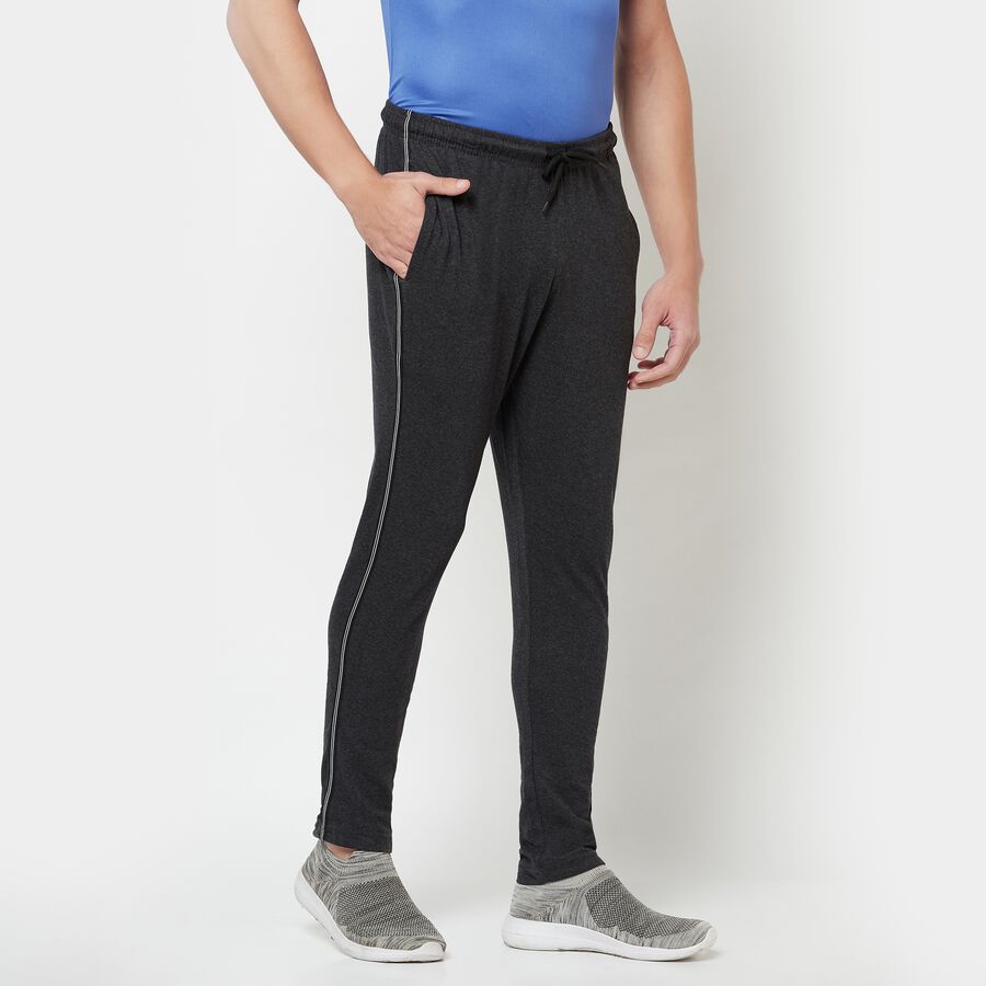 Solid Basic Track Pants, Charcoal, large image number null