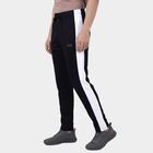 Men's Black Slim Fit Cuffed Track Pants, Black, small