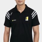 Men's Black Cotton Blend Polo Neck Classic T-Shirt, काला, small