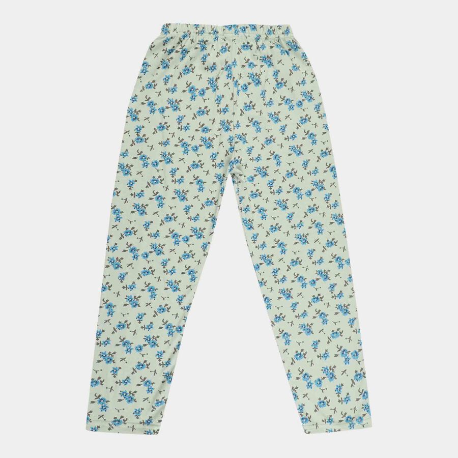 Girls Printed Pyjama, Light Green, large image number null
