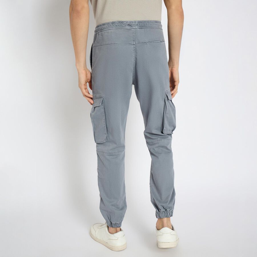 Men's Slim Fit Casual Trousers, Light Grey, large image number null