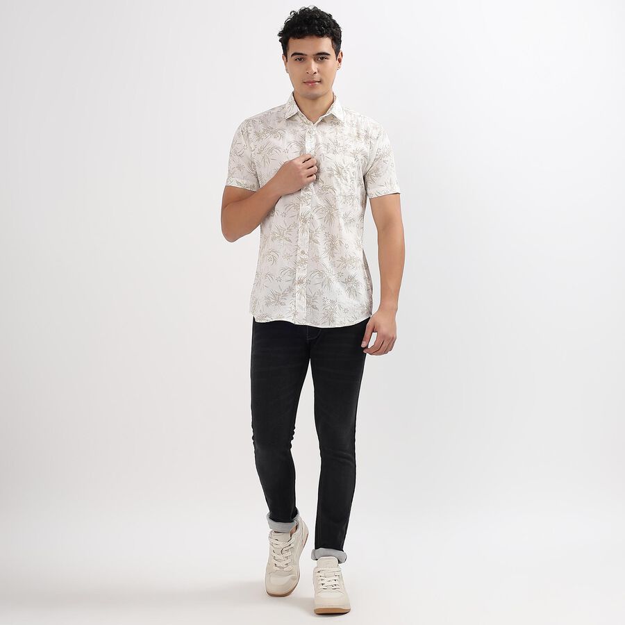 Men's 100% Cotton Casual Shirt, Off White, large image number null