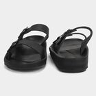 Men's Black Buckle Strap Slide Sandals, Black, small