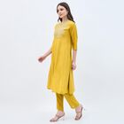 Women's Mustard Embroidered Ethnic Set, Mustard, small