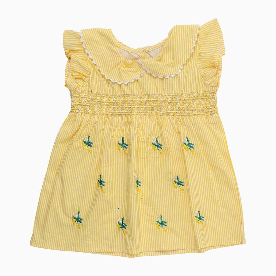 Infants' Cotton Minimalist Everyday Frock, सफ़ेद, large