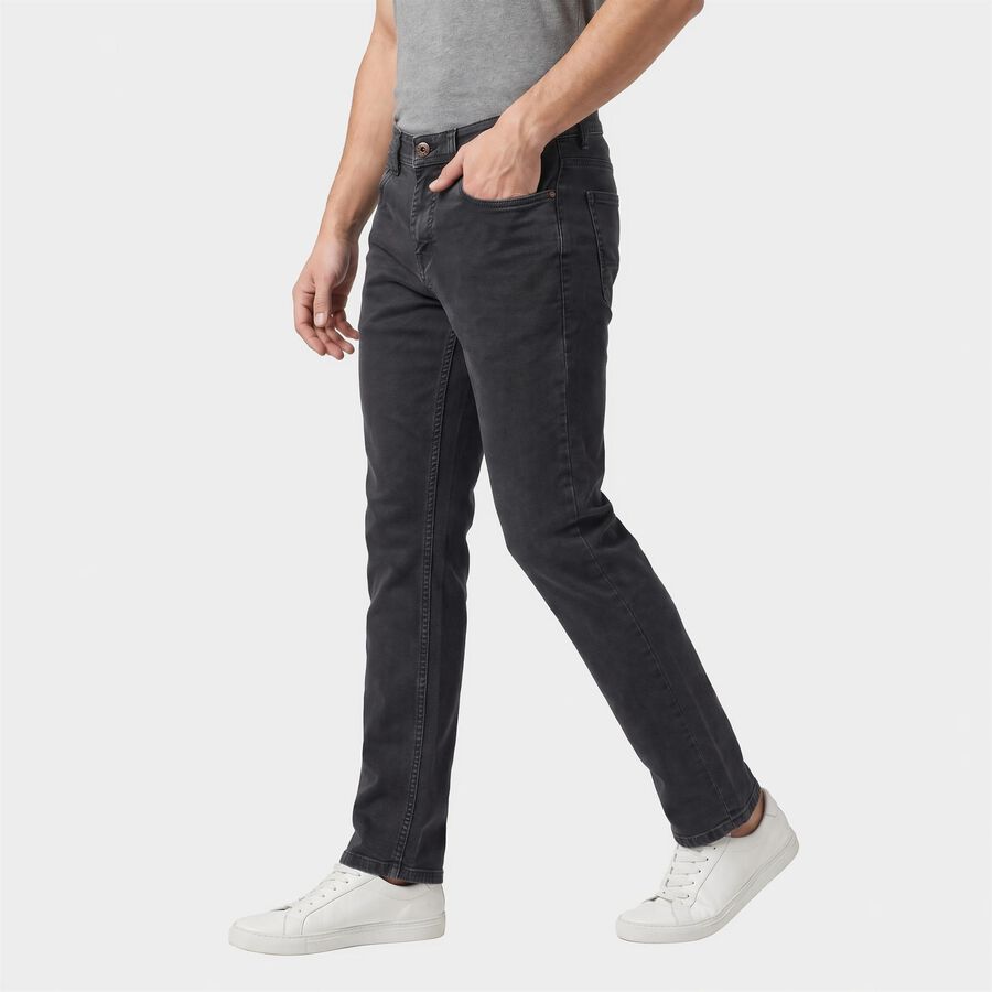 Men's Dark Blue Slim Fit Washed Jeans, गहरा नीला, large