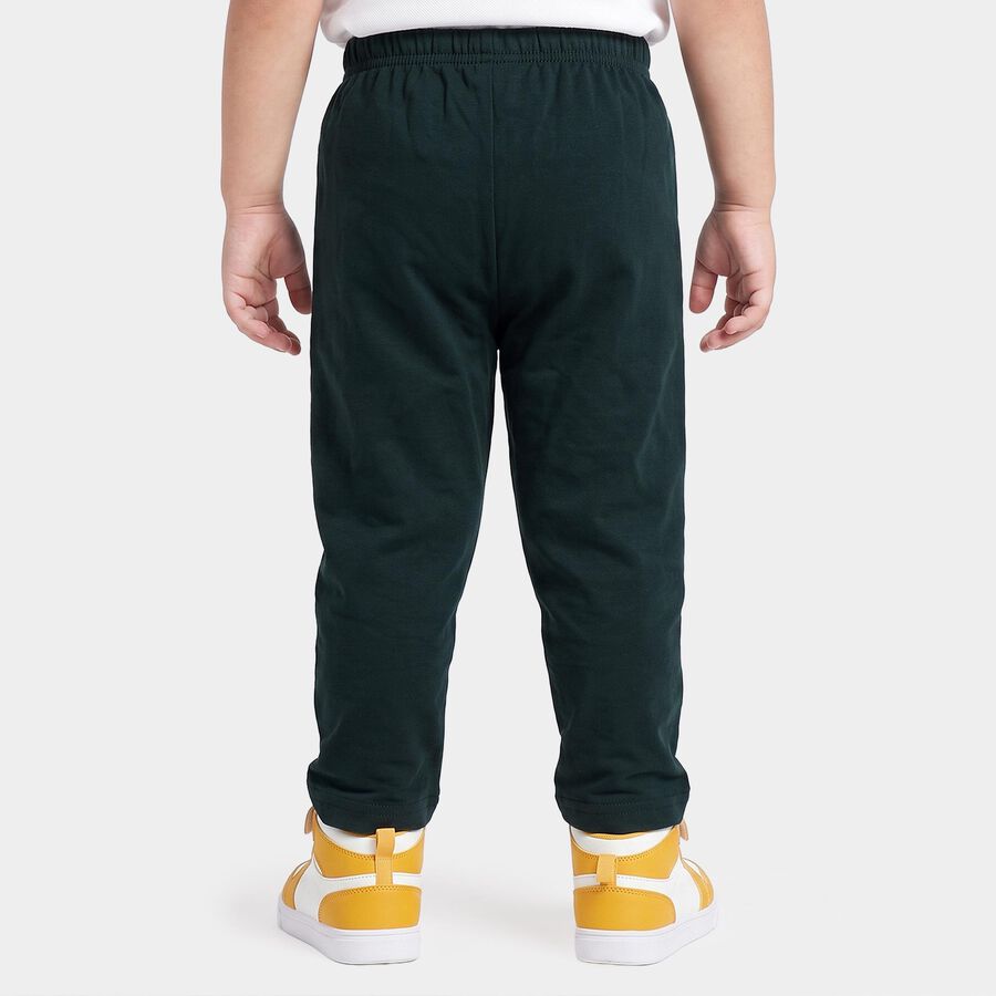 Boys' Green Straight Fit Basketball Printed Cotton Blend Pyjama, Dark Green, large