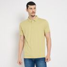 Men's 100% Cotton Collared Half Sleeves T-Shirt , Light Green, small