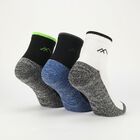 Men's Ankle Length Colorblock Pack of 3 Socks ( Black, White, Navy ), Navy Blue, small