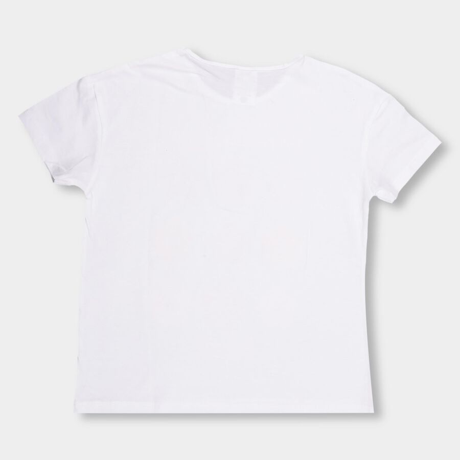 Girls' 100% Cotton T-Shirt , White, large image number null