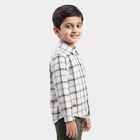 Boys White Cotton Casual Shirt, White, small
