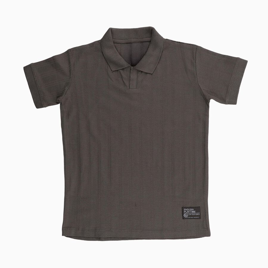 Boys' Half Sleeves T-Shirt, ओलिव, large image number null