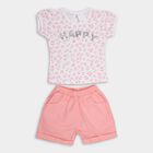 Girls' 100% Cotton Short Set, Pink, small image number null