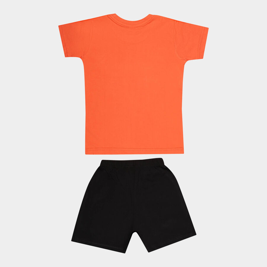 Boys Cotton Baba Suit, Orange, large image number null