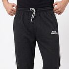 Men's Charcoal Regular Fit Side-Striped Track Pants, Charcoal, small