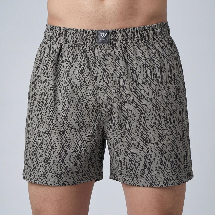 Men's Dark Grey Cotton Regular Fit Solid Boxers, गहरा ग्रे, large