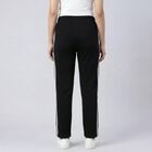 Women's Black Regular Fit Cuffed Track Pants, Black, small