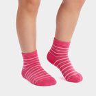 Girls Regular Fit Striped Pack of 2 Socks ( Blue, Pink ), गुलाबी, small