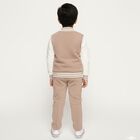 Boys' Beige Varsity Neck Embroidered Baba Suit, गहरा पीला, small image number null
