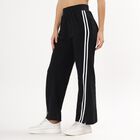 Women's Solid Black Regular Fit Track Pants, काला, small image number null