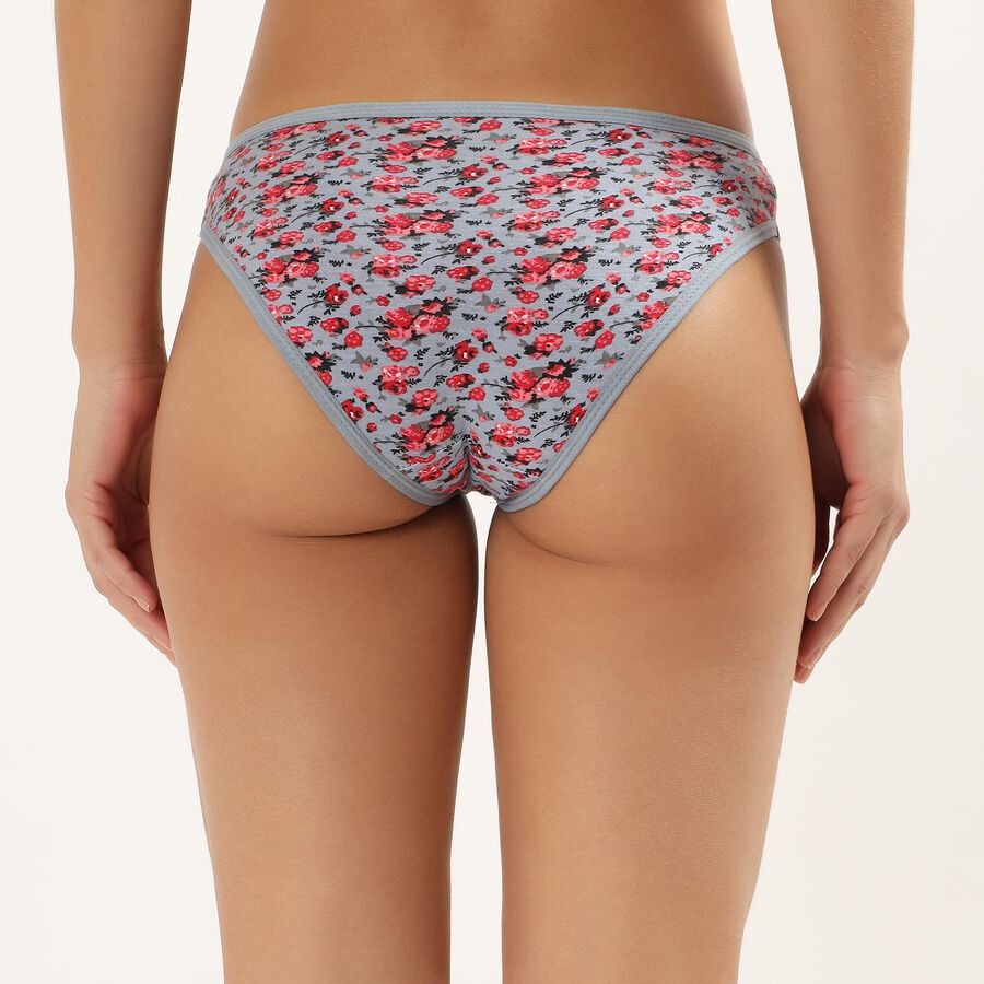 Women's Light Blue Floral Bikini Panty, Light Blue, large image number null