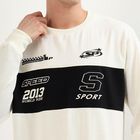 Men's Off-White Crew Neck Casual Sweatshirt, ऑफ व्हाइट, small image number null