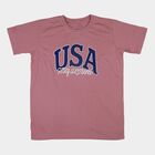 Boys' Half Sleeves T-Shirt, Pink, small