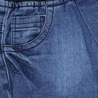 Infants Rib Waist Jogger Fit Washed Jeans, Mid Blue, small image number null