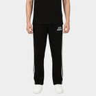 Men's Black Regular Fit Drawstring Track Pants, काला, small