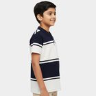 Boys' Navy Blue Round Neck Casual Half Sleeves T-Shirt, नेवी ब्लू, small
