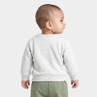 Infants' Grey Crew Neck Graphic Pullover Sweatshirt, Light Grey, small