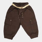 Infants Solid Cotton Trousers, Brown, small image number null